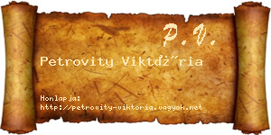 Petrovity Viktória névjegykártya